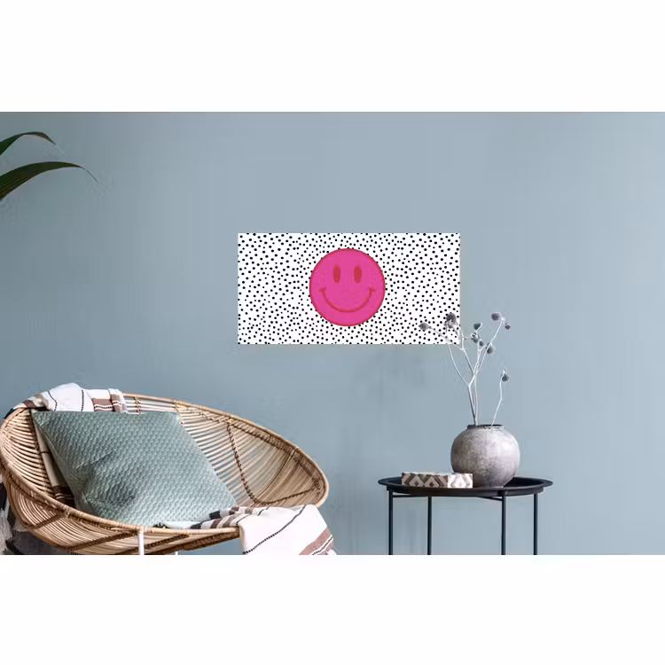 Muursticker - Smiley - Roze - Stippen — 4