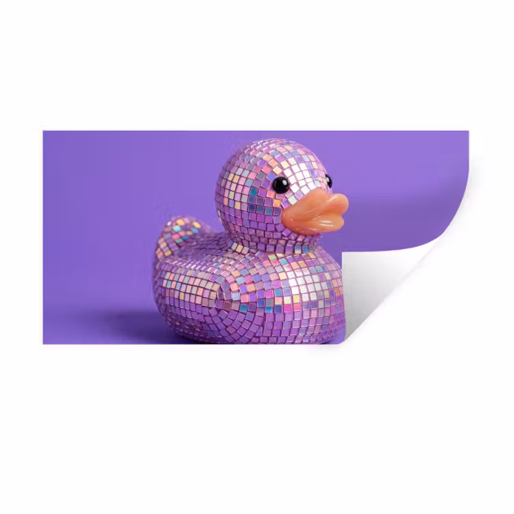 Muursticker - Disco - Eend - Paars — 1