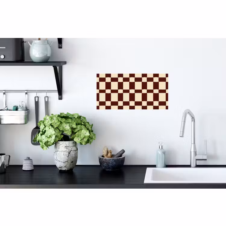Muursticker - Retro - Patroon - Bruin — 2