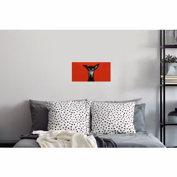 Muursticker - Windhond - Minimalistisch - Rood — 5