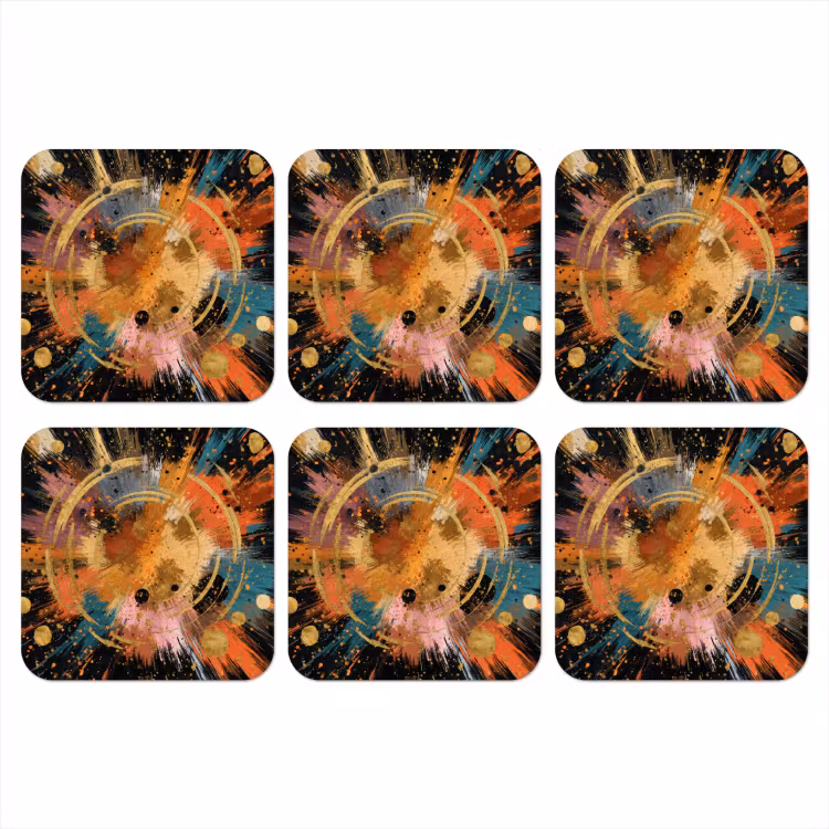 Onderzetter​ - Explosie - Verfstructuur - Goud - Abstract — 1