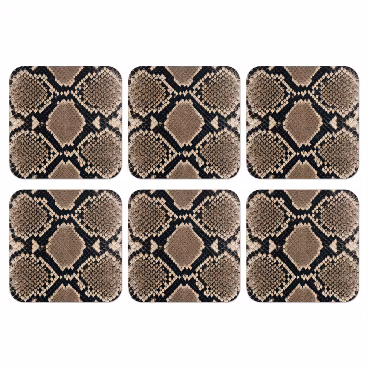 Onderzetter​ - Slangenprint - Python - Bruin — 1