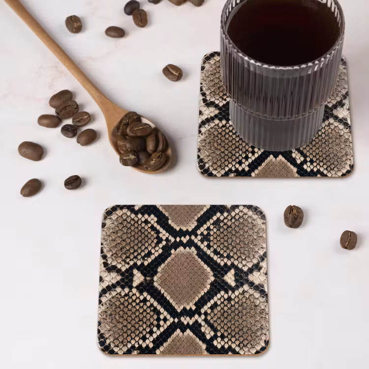 Onderzetter​ - Slangenprint - Python - Bruin — 4