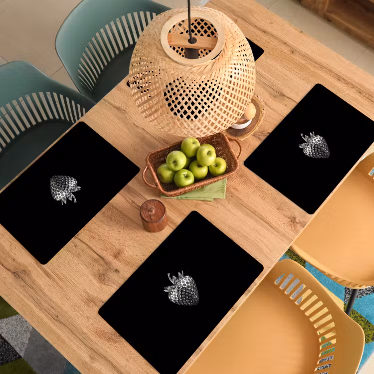 Placemat - 6 stuks - Aardbei - Zaadstructuur - Realistisch — 4