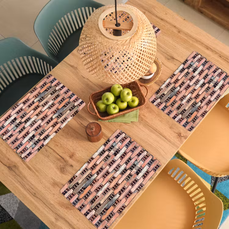 Placemat - 6 stuks - Oud - Stenen - Muur — 4