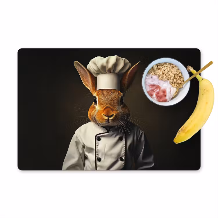 Placemat - 6 stuks - Konijn - Kok - Dier — 1