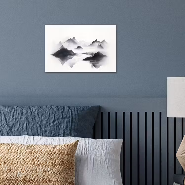 Poster - Bergen - Mistig - Water - Wit — 3