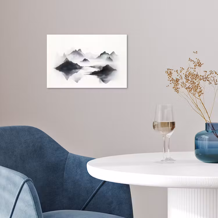 Poster - Bergen - Mistig - Water - Wit — 4