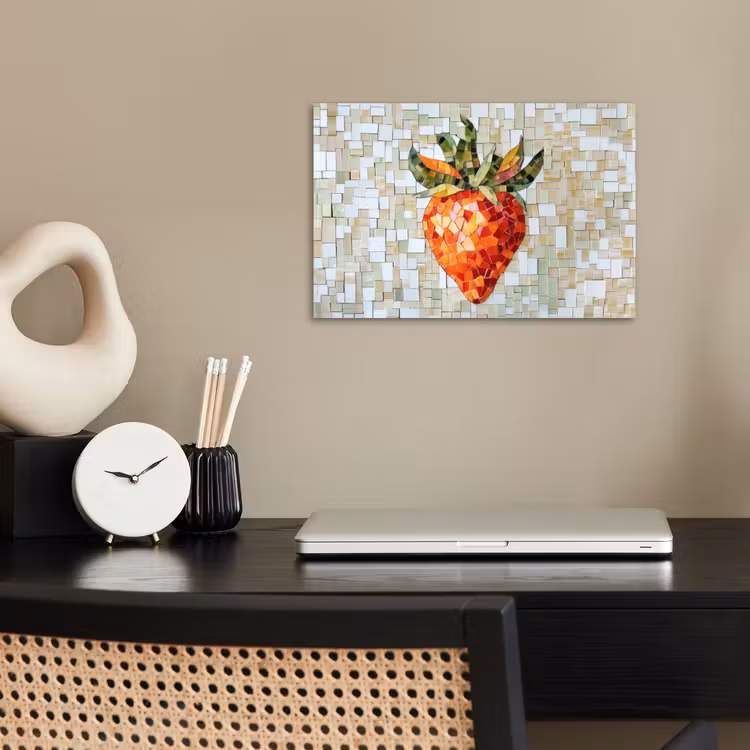 Poster - Aardbei - Rood - Mozaïek - Fruit — 2