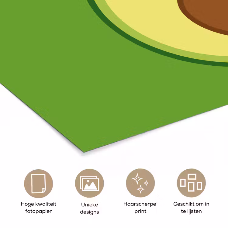 Poster - Avocado - Groen - Speels — 5