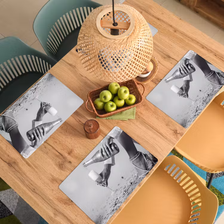 Placemat - 6 stuks - Feestelijk - Champagne - Discobal — 4