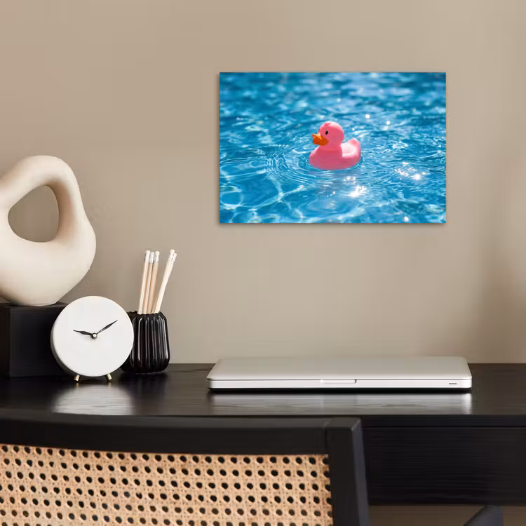 Poster - Badeend - Dobberend - Roze — 2