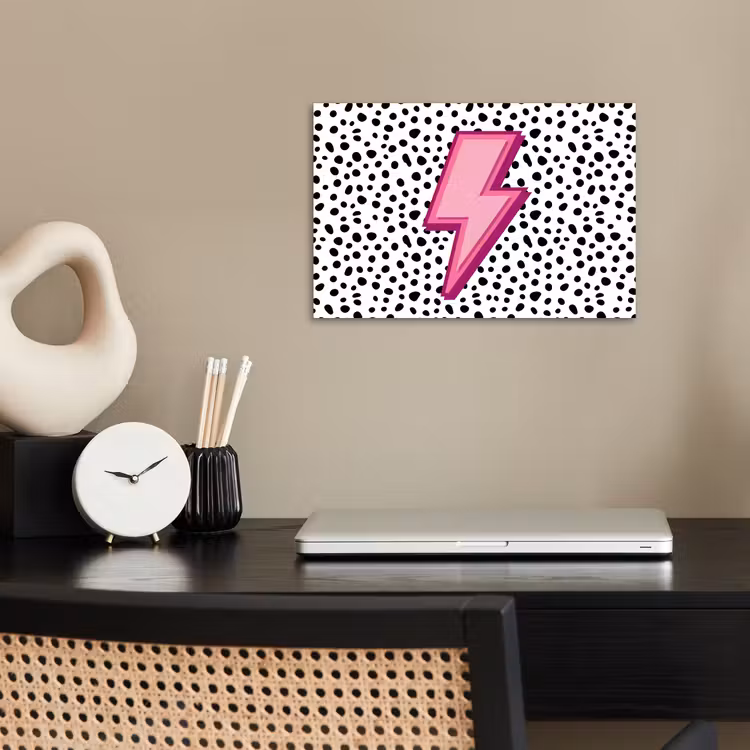 Poster - Bliksem - Roze - Stippen — 2