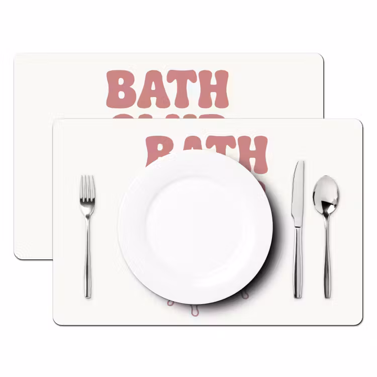 Placemat - 6 stuks - Retro - Bad - Roze — 2