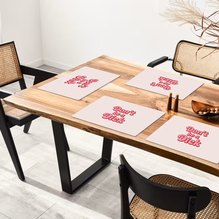 Placemat - 6 stuks - Tekst - Boodschap - Roze — 3