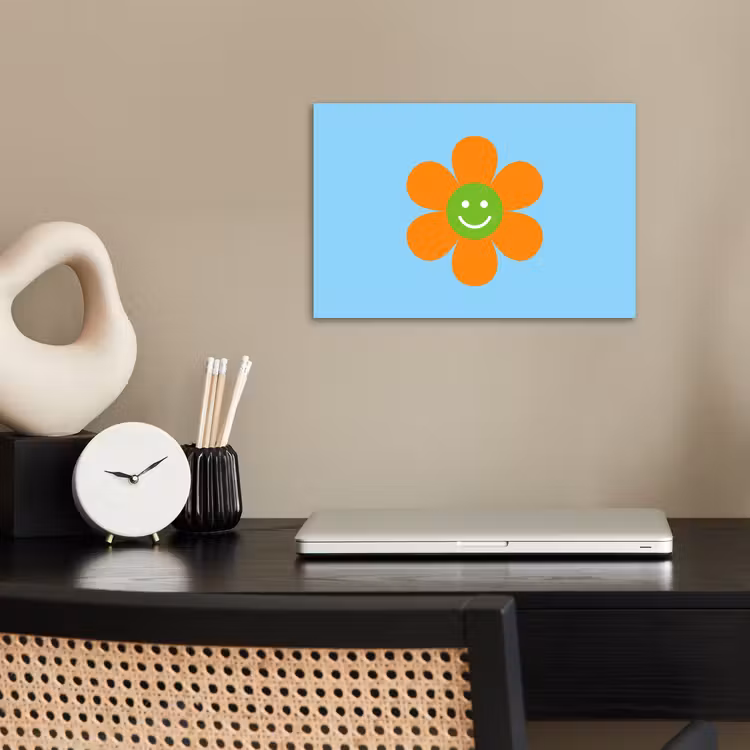 Poster - Bloem - Smiley - Kleurrijk — 2
