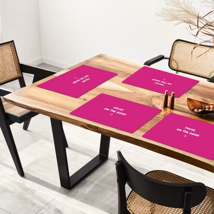 Placemat - 6 stuks - Focus - Smiley - Roze — 3