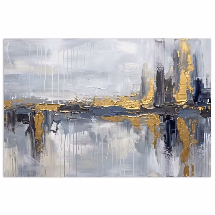 Poster - Abstract - Structuur - Goud - Grijs - Modern — 1