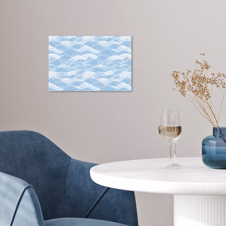Poster - Blauw - Wit - Golven - Getekend — 4