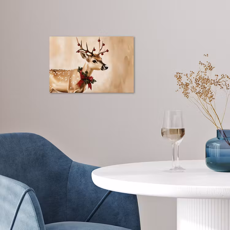 Poster - Gewei - Kerst - Rendier - Rood — 4