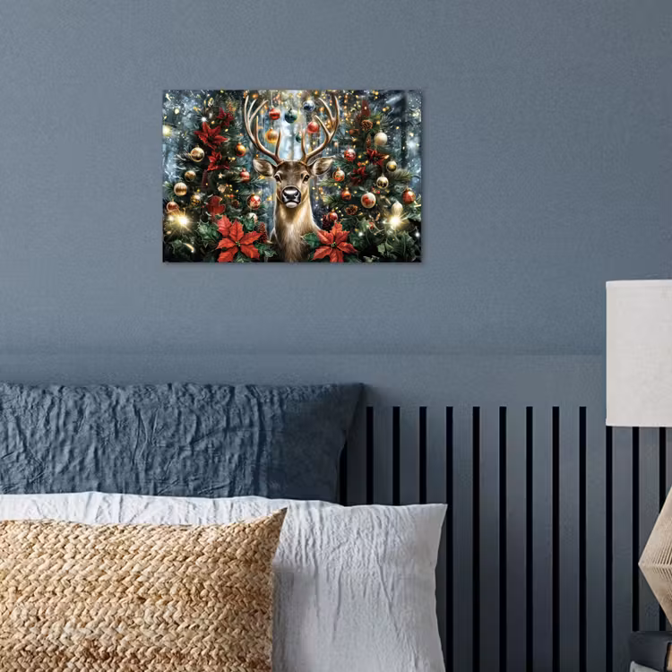 Poster - Kerstfeest - Dennenbos - Rood — 3