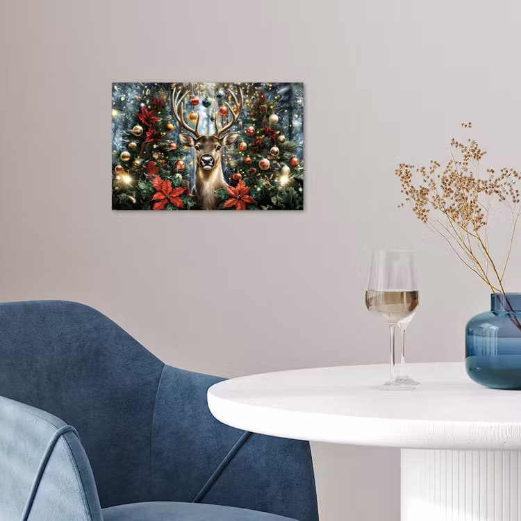 Poster - Kerstfeest - Dennenbos - Rood — 4