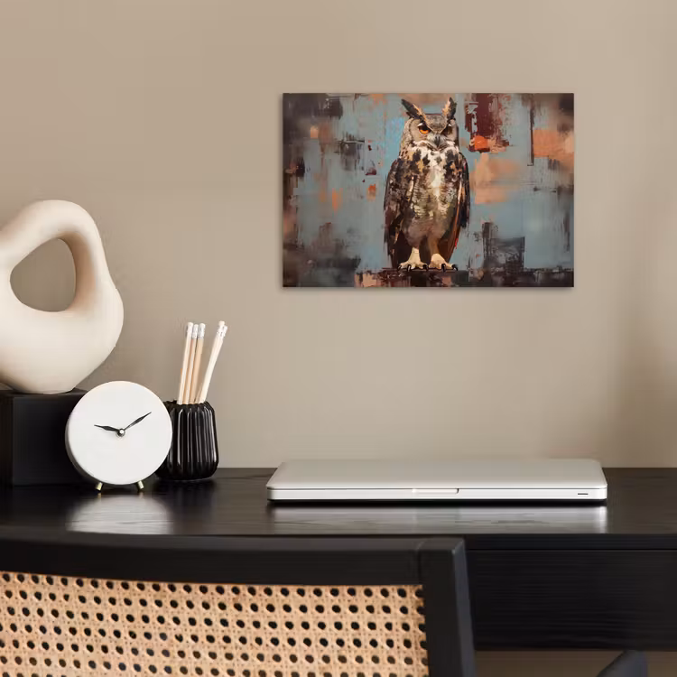 Poster - Geschilderd - Abstract - Uil - Bruin — 2