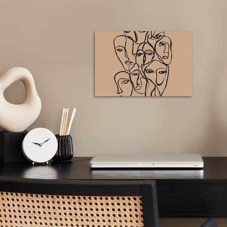 Poster - Gezichtenzee - Lijntekening - Abstract — 2