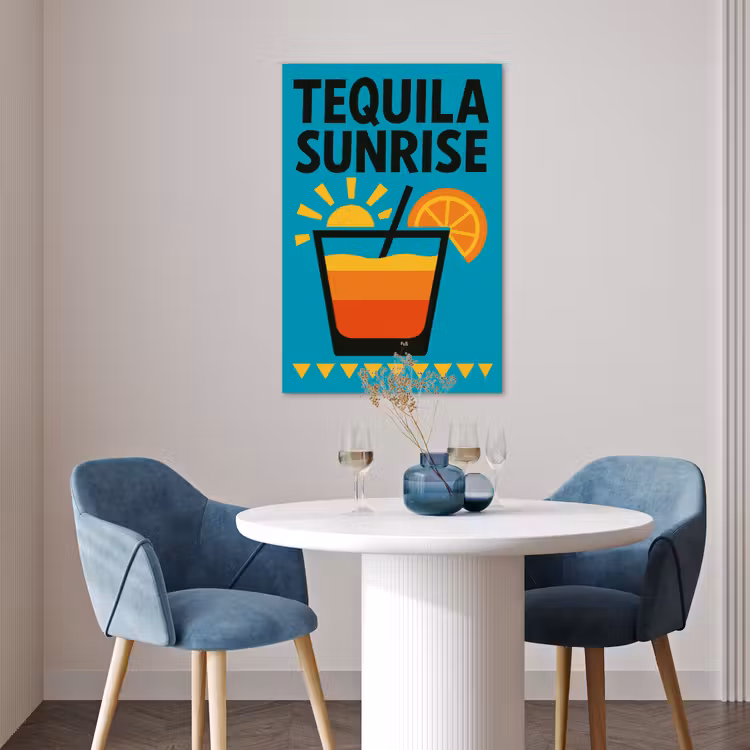 Poster - Illustratie - Tequila - Glas - Blauw — 4