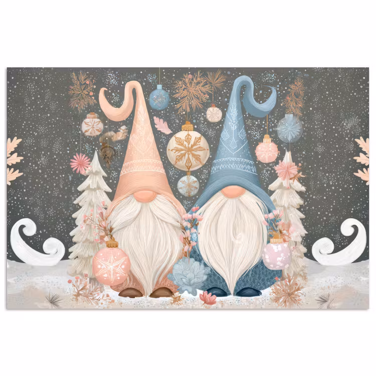 Poster - Kerst - Gnomen - Pastel — 1