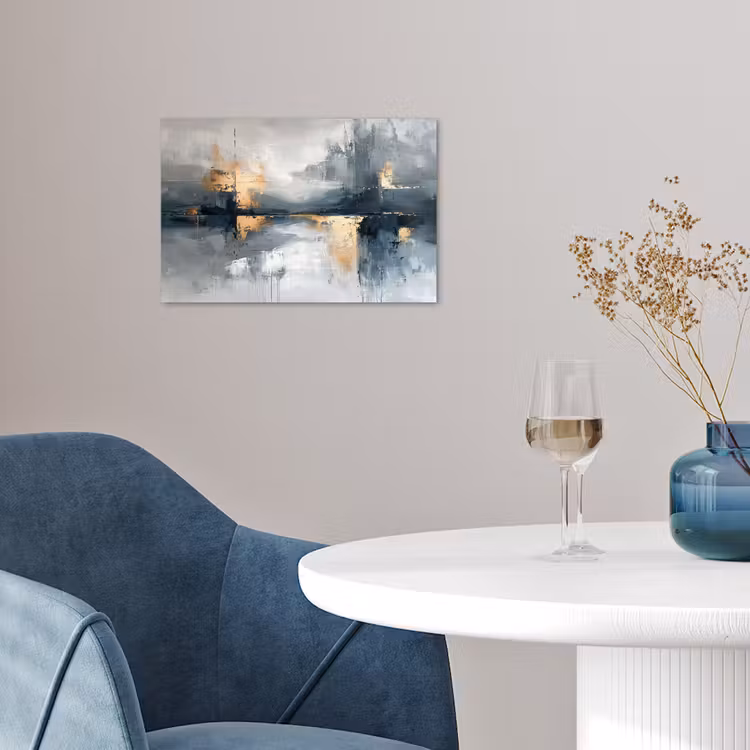 Poster - Kunst - Grijs - Goud - Abstract — 4