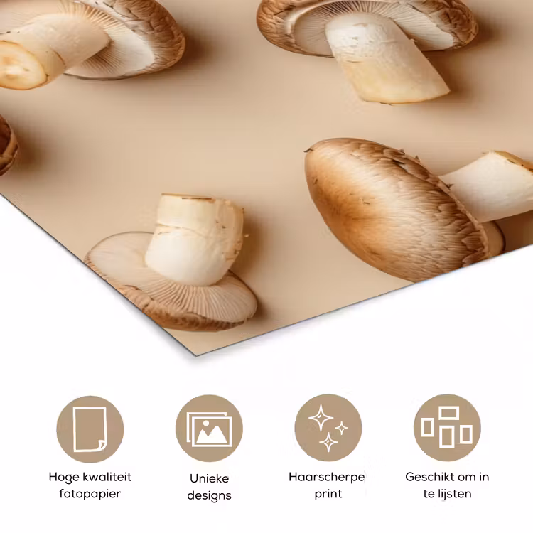 Poster - Kastanje Champignons - Beige — 5