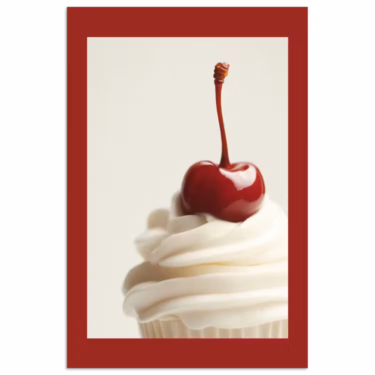 Poster - Cupcake - Kers - Rood — 1