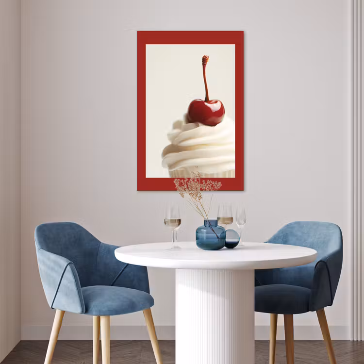 Poster - Cupcake - Kers - Rood — 4