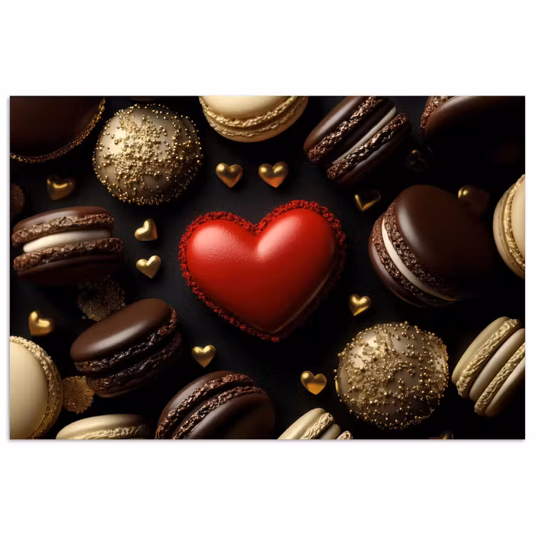 Poster - Macarons - Rood - Hart — 1