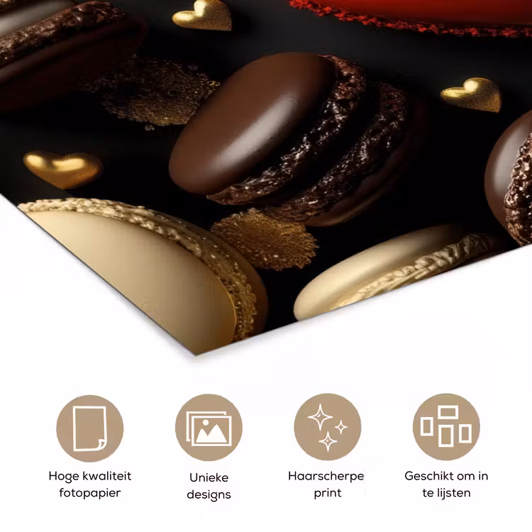 Poster - Macarons - Rood - Hart — 5