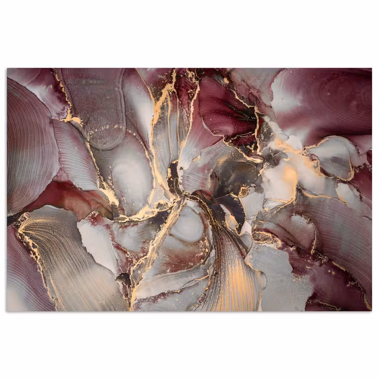 Poster - Goud - Marmer - Paars — 1