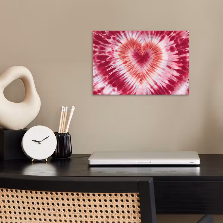 Poster - Hartvorm - Roze - Tie dye — 2