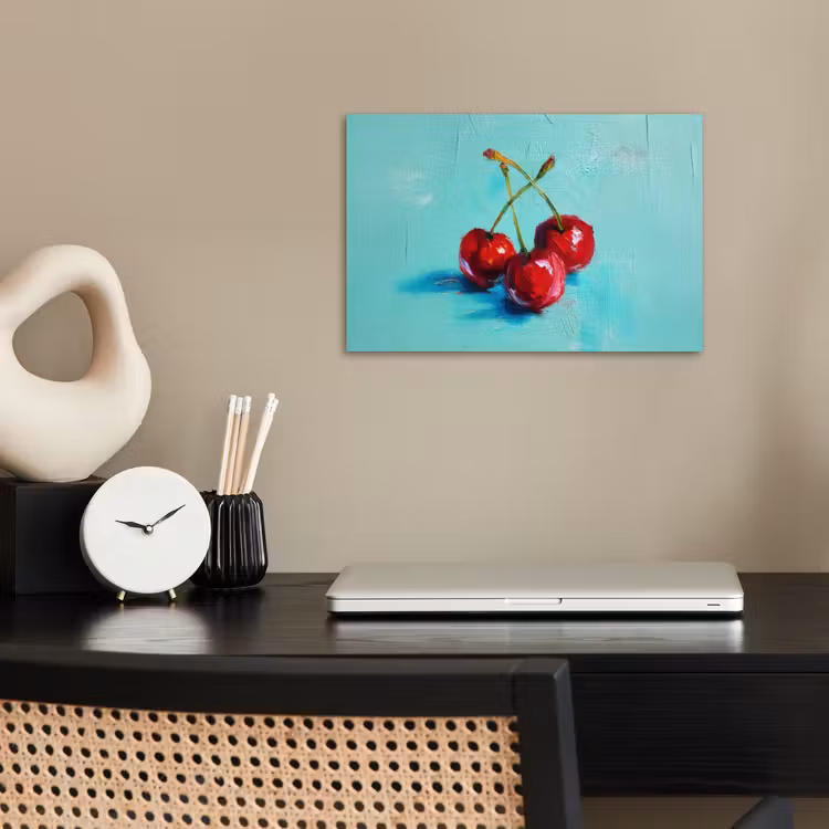 Poster - Kersen - Rood - Drie - Geverfd — 2