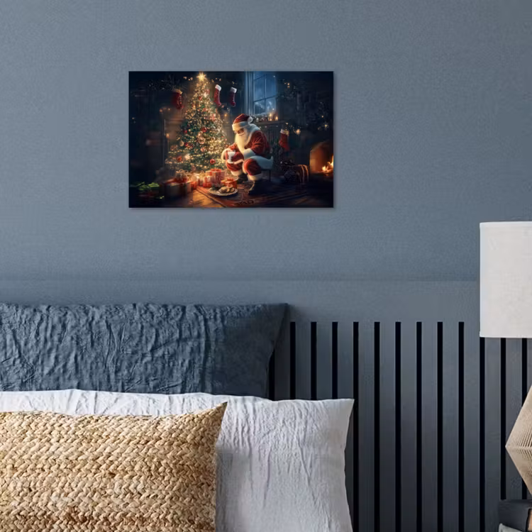 Poster - Kerstman - Haard - Donker — 3