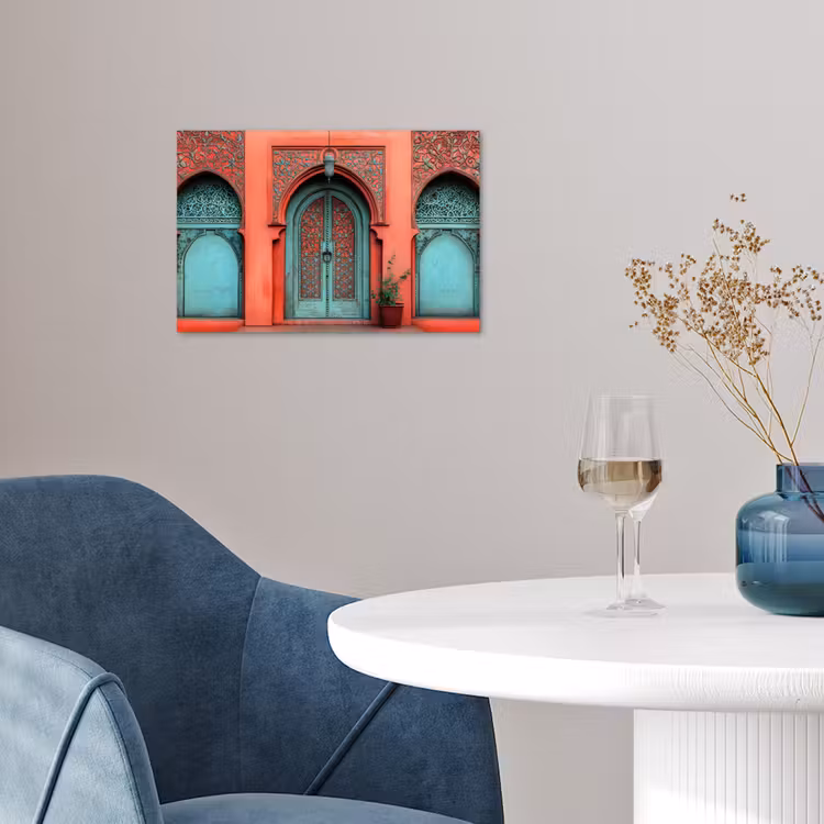 Poster - Lantaarn - Deur - Turquoise — 4