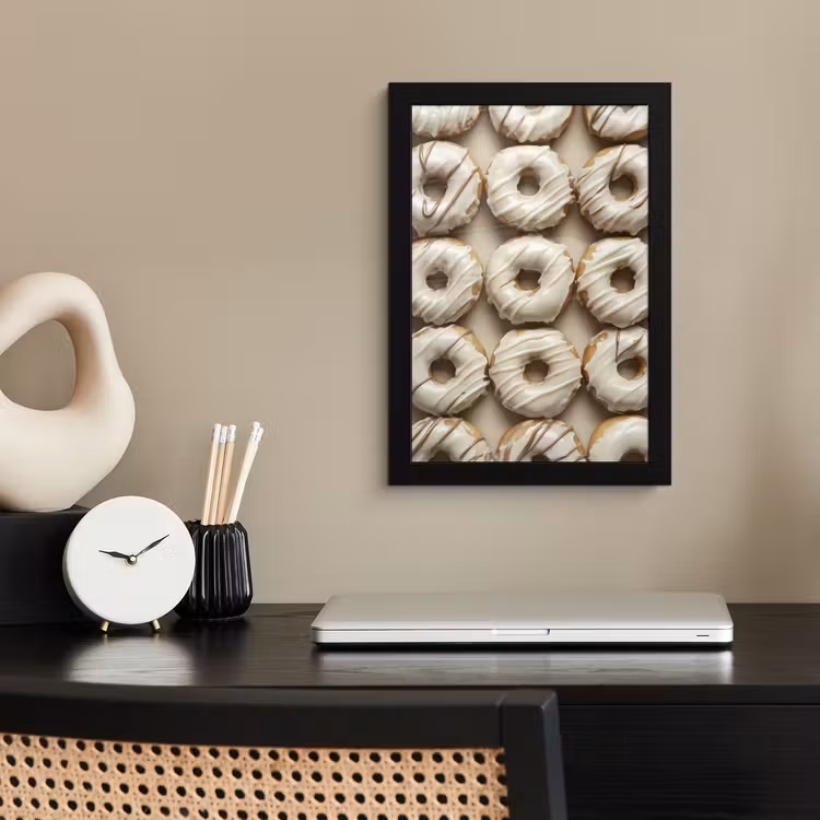 Poster met lijst - Donuts - Chocolade - Wit - Beige — 3