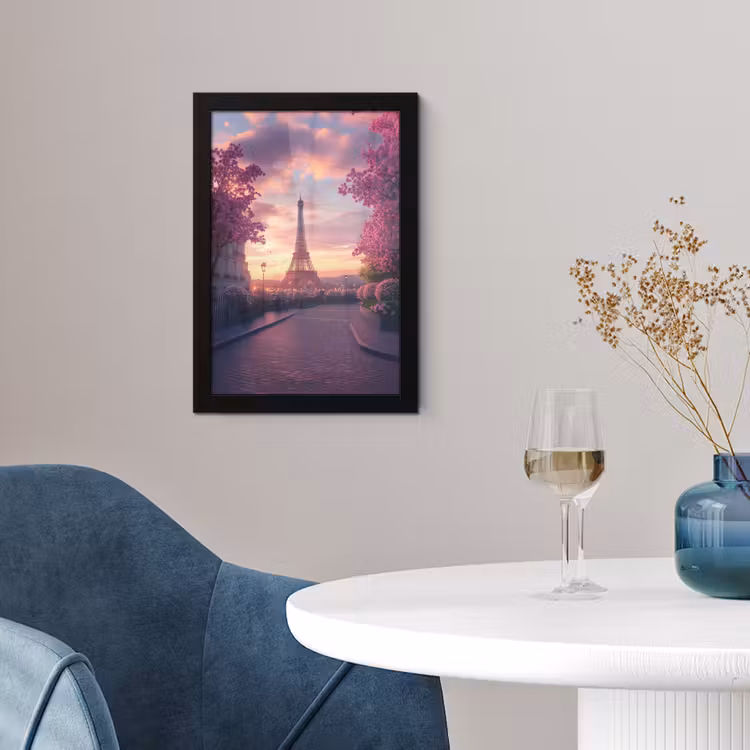 Poster met lijst - Eiffeltoren - Parijs - Roze — 2