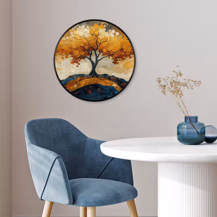 Ronde fotolijst - Boom - Natuur - Goud - Modern — 4