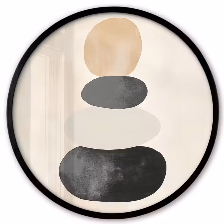 Ronde fotolijst - Japandi - Wabi sabi - Beige — 1
