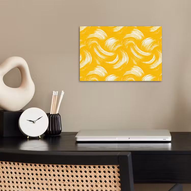 Poster - Verfstreken - Abstract - Dynamisch - Geel — 2