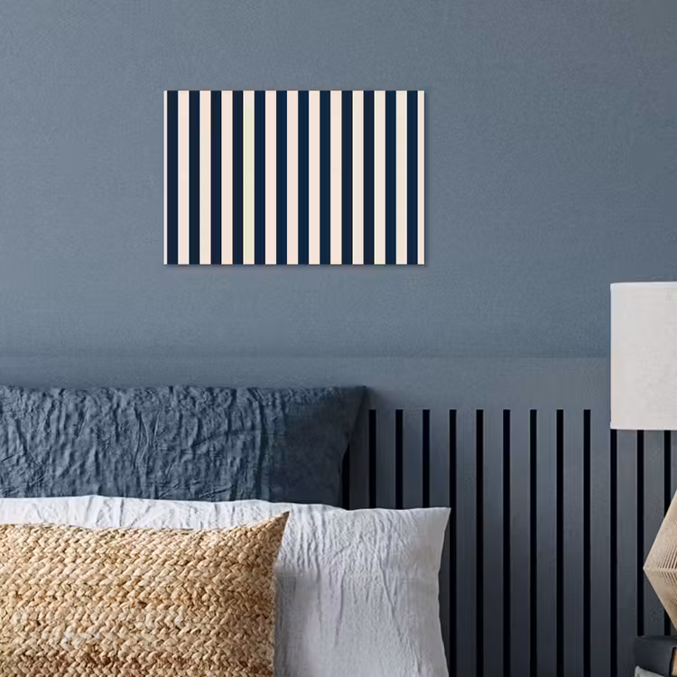Poster - Verticale strepen - Blauw - Crème — 3