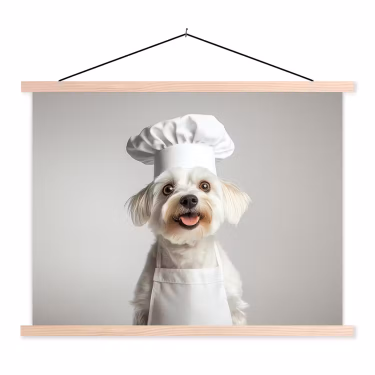 Schoolplaat - Hond - Wit - Kok — 1