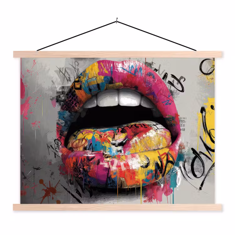 Schoolplaat - Lippen - Graffiti - Expressief — 1