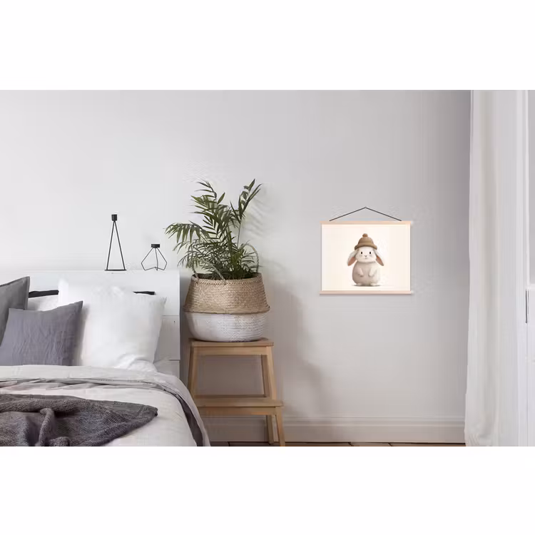Schoolplaat - Konijn - Muts - Oren - Beige — 2